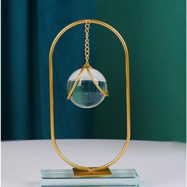 Crystal Ball Pendulum – Elegant Vertical Design – Gold-Plated Metal Frame – Acrylic Base – Decorative Crystal Sphere – Luxury Tabletop Decor by Home Vibe