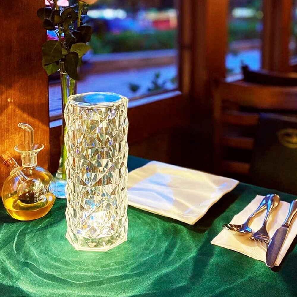 Crystal Touch LED Lamp – 16 Colors, USB Rechargeable, Remote & Touch Control