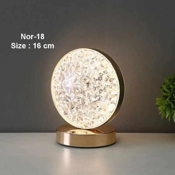 Crystal Moon LED Lamp – Rechargeable – 3 Light Modes – 16 cm – USB Charging – Elegant Ambient Night Light