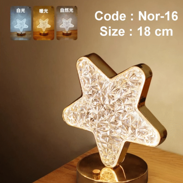 Star LED Night Light – Soft Glow Battery Operated Lamp for Kids Room & Home Decor – Warm White – Home Vibe